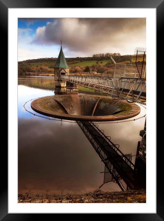 The overflow at Pontsticill reservoir Framed Mounted Print by Leighton Collins
