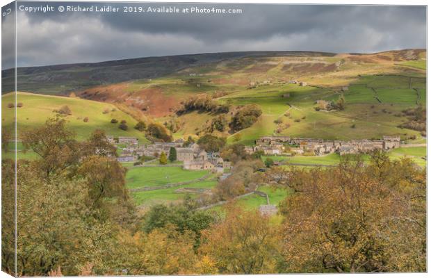 Gunnerside from Spring End, Swaledale, Yorkshire Canvas Print by Richard Laidler