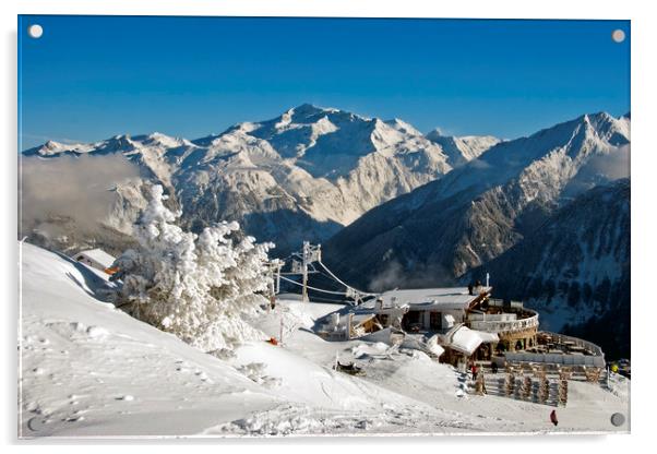 Courchevel La Tania 3 Valleys French Alps France Acrylic by Andy Evans Photos