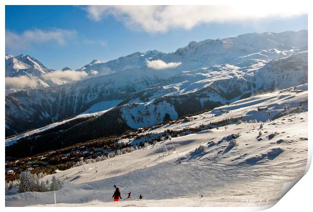 Courchevel 1850 3 Valleys ski area French Alps Fra Print by Andy Evans Photos