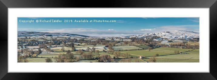 Teesdale and Lunedale Winter Panorama Framed Mounted Print by Richard Laidler
