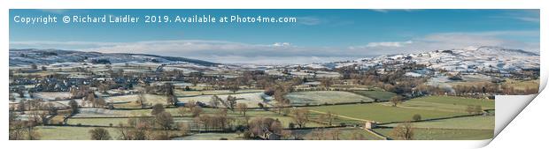 Teesdale and Lunedale Winter Panorama Print by Richard Laidler