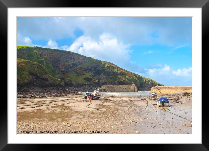 Low Water Port Isaac Framed Mounted Print by James Lavott