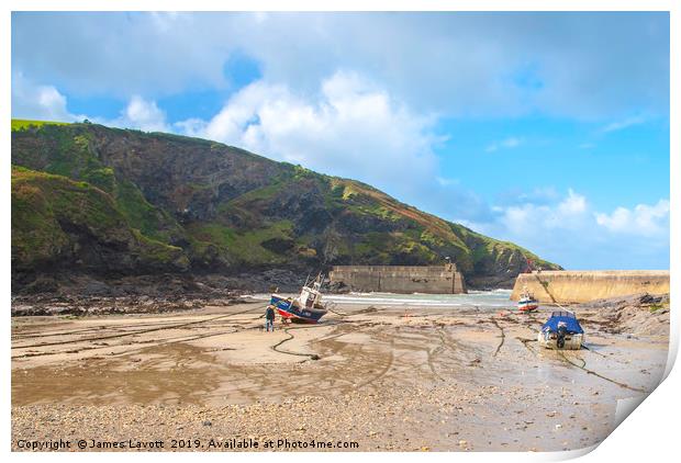 Low Water Port Isaac Print by James Lavott