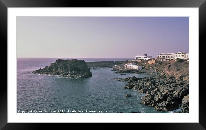 Harbour at El Cotillo, Fuerteventura, Canary Islan Framed Mounted Print by Lee Osborne