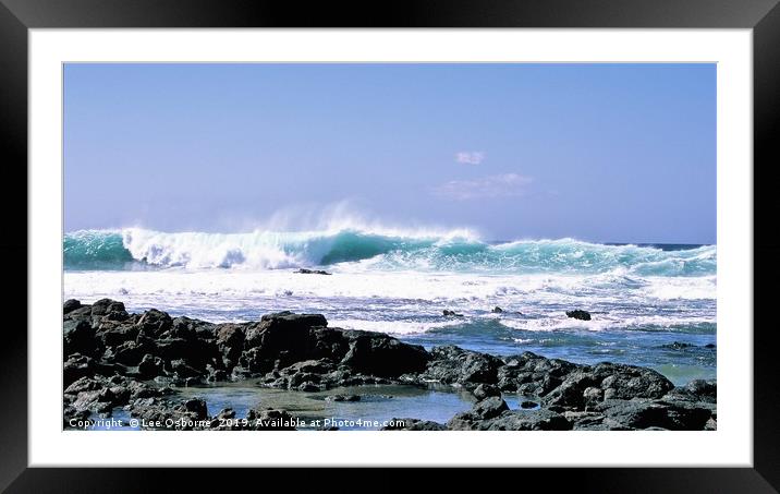Surf's Up, El Cotillo Framed Mounted Print by Lee Osborne