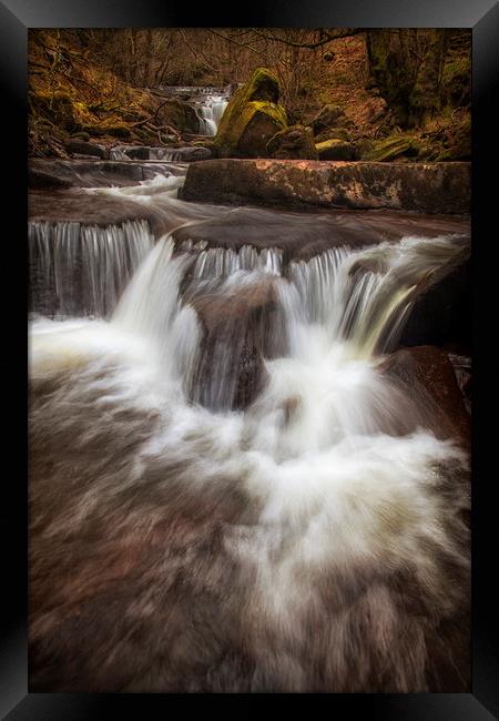 The waterfalls of Blaen y Glyn  Framed Print by Leighton Collins