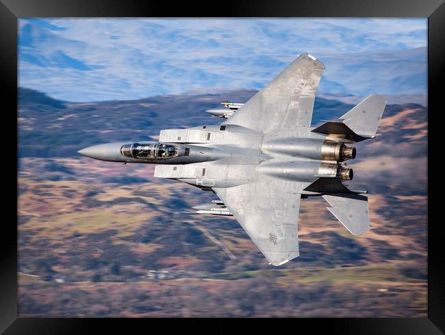 F15 Strike Eagle over Wales Framed Print by Rory Trappe