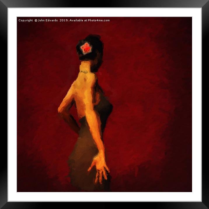 Flamenco Framed Mounted Print by John Edwards