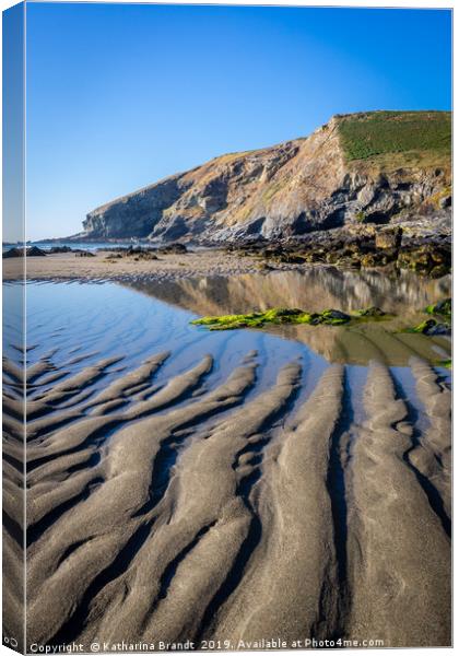 Sand ripples at Tregardock Beach Canvas Print by KB Photo