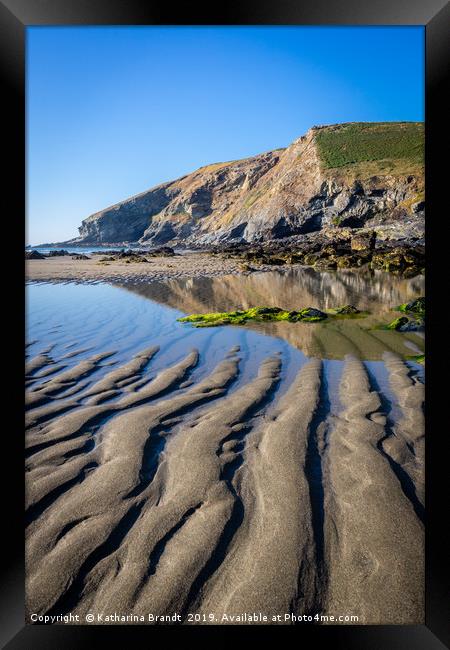 Sand ripples at Tregardock Beach Framed Print by KB Photo