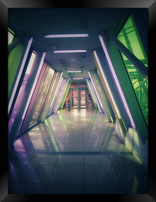 Color lights corridor Framed Print by Larisa Siverina