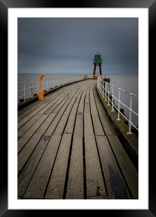 Whitby Pier     Framed Mounted Print by chris smith