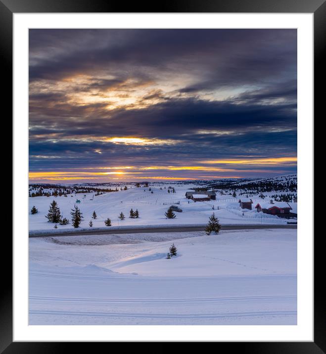 Sunrise in Norway Framed Mounted Print by Hamperium Photography