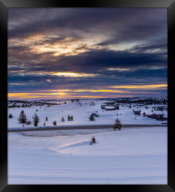 Sunrise in Norway Framed Print by Hamperium Photography