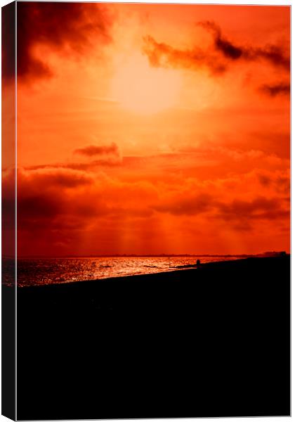 Hythe Sunset Canvas Print by David Hare
