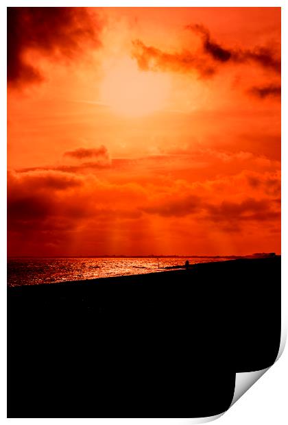Hythe Sunset Print by David Hare