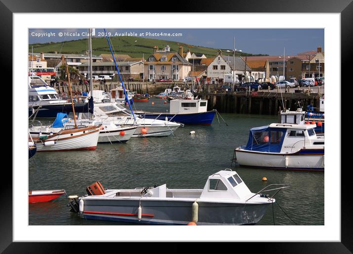 Boats In West Bay Framed Mounted Print by Nicola Clark