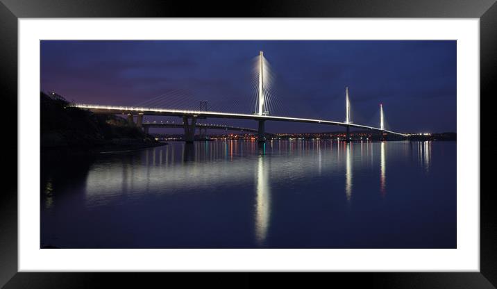 Queensferry Crossing at night Framed Mounted Print by JC studios LRPS ARPS