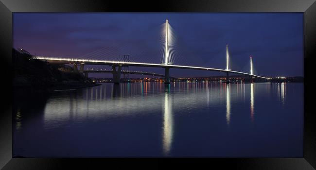 Queensferry Crossing at night Framed Print by JC studios LRPS ARPS
