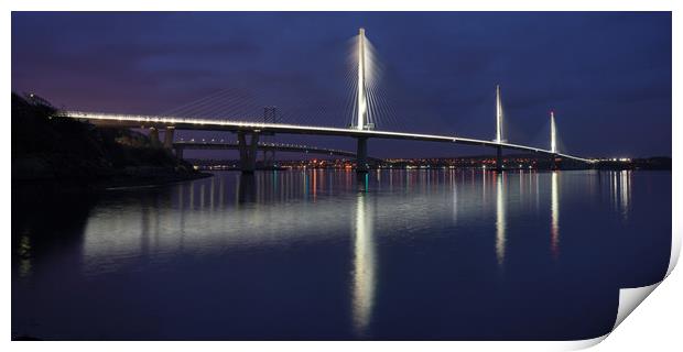 Queensferry Crossing at night Print by JC studios LRPS ARPS