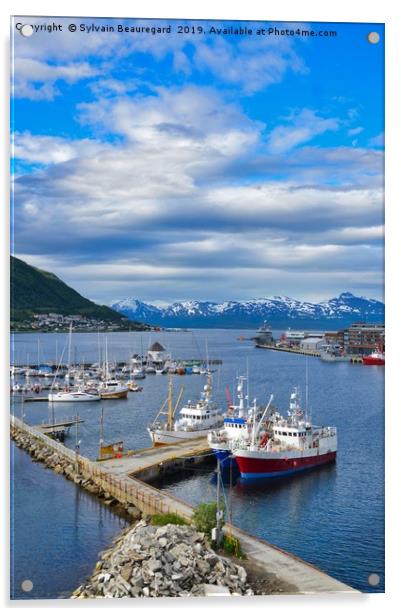 Fishing port, Tromso, Norway Acrylic by Sylvain Beauregard