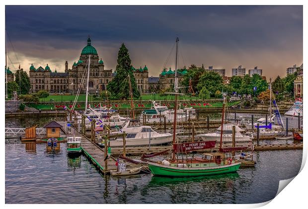 Harbor and Parliament Building Print by Darryl Brooks