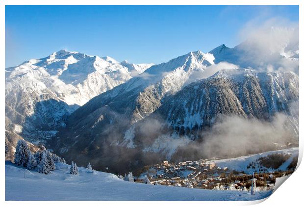 Courchevel 1850 3 Valleys ski area French Alps Print by Andy Evans Photos