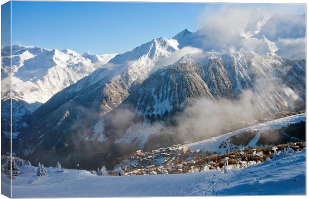 Courchevel 1850 3 Valleys ski area France Canvas Print by Andy Evans Photos