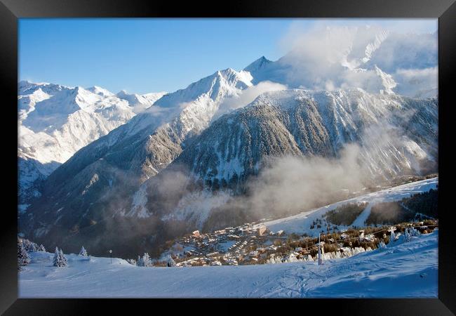 Courchevel 1850 3 Valleys ski area France Framed Print by Andy Evans Photos