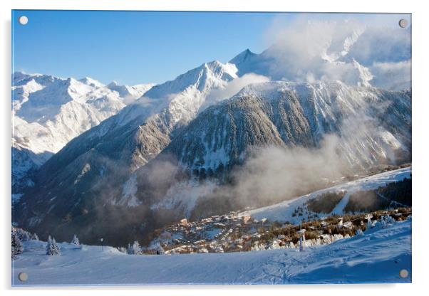 Courchevel 1850 3 Valleys ski area France Acrylic by Andy Evans Photos