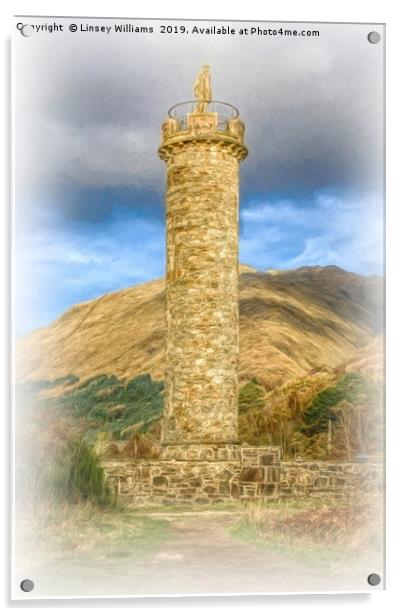 Glenfinnan Memorial, Scotland Acrylic by Linsey Williams