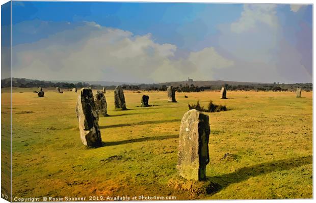 The Hurlers on Bodmin Moor near to Minions Canvas Print by Rosie Spooner