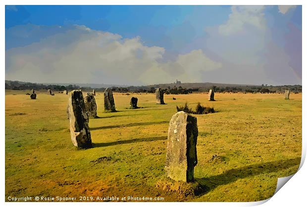The Hurlers on Bodmin Moor near to Minions Print by Rosie Spooner