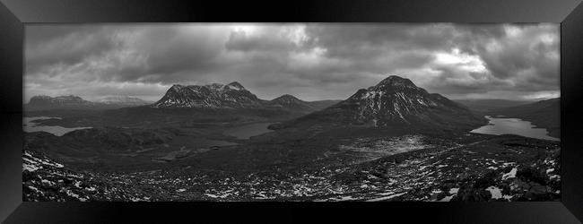 Assynt and Coigach Mountain Panorama Framed Print by Derek Beattie
