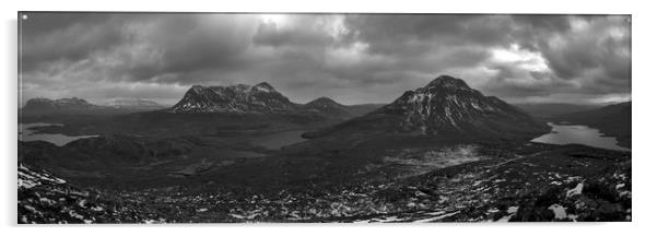 Assynt and Coigach Mountain Panorama Acrylic by Derek Beattie