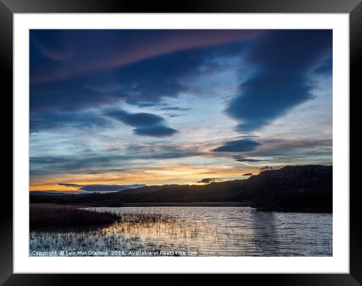 Lochan na Bà Ruaidhe Sunset (2) Framed Mounted Print by Iain MacDiarmid