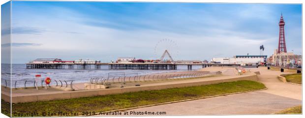 Blackpool Central Pier and tower,  Canvas Print by Ian Fletcher