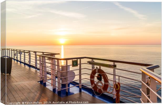 Sunset from a ship Canvas Print by Kevin Hellon