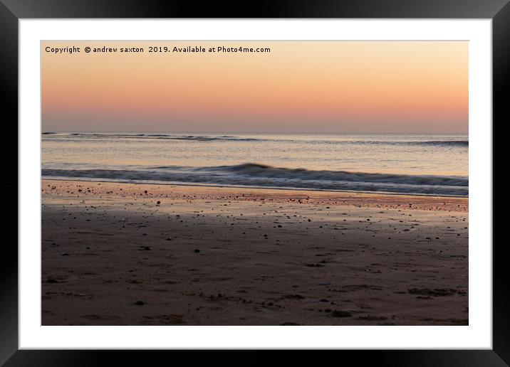SEA EVENING  Framed Mounted Print by andrew saxton
