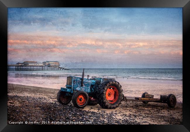 Cromer Beach Digital Painting Norfolk Framed Print by Jim Key