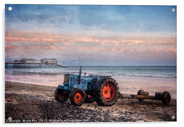 Cromer Beach Digital Painting Norfolk Acrylic by Jim Key