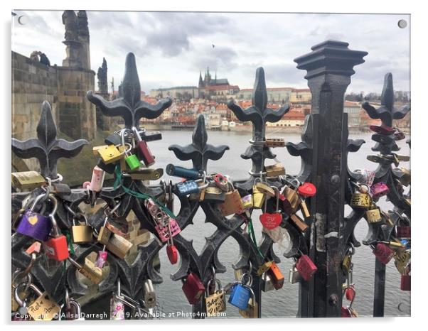 Prague Charles Bridge View Acrylic by Ailsa Darragh