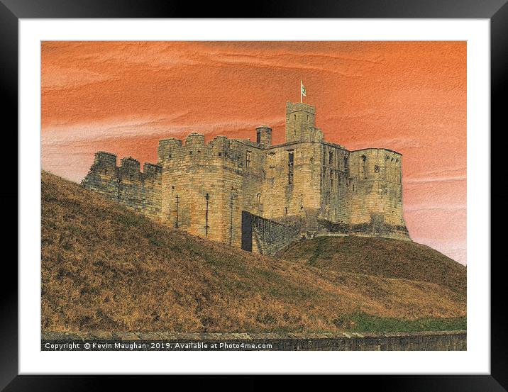 Walkworth Castle In Northumberland Framed Mounted Print by Kevin Maughan