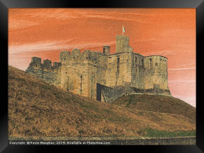 Walkworth Castle In Northumberland Framed Print by Kevin Maughan