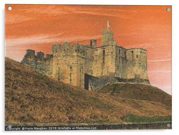Walkworth Castle In Northumberland Acrylic by Kevin Maughan