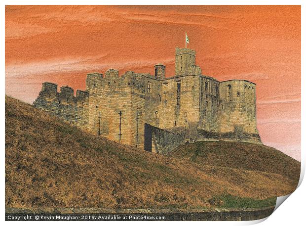 Walkworth Castle In Northumberland Print by Kevin Maughan