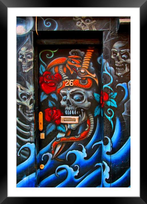 Graffiti street art in Camden Town, London. Framed Mounted Print by Andy Evans Photos