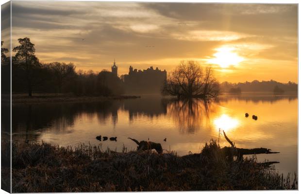 Golden hour over Linlithgow Palace Canvas Print by Miles Gray