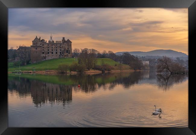 Sunset over Linlithgow Palace Framed Print by Miles Gray